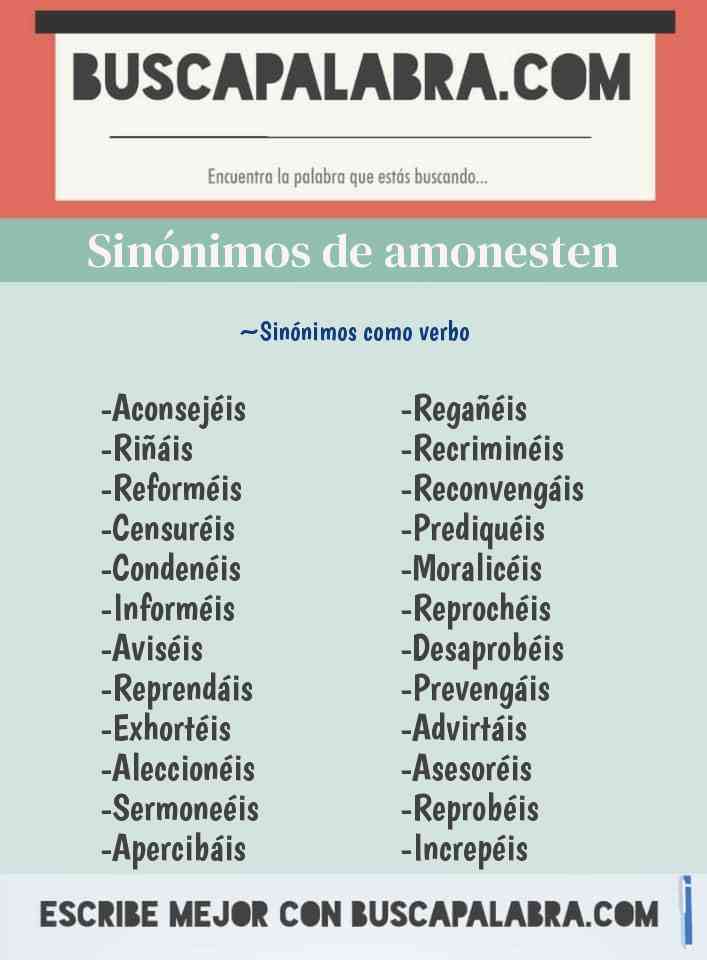 Sinónimo de amonesten