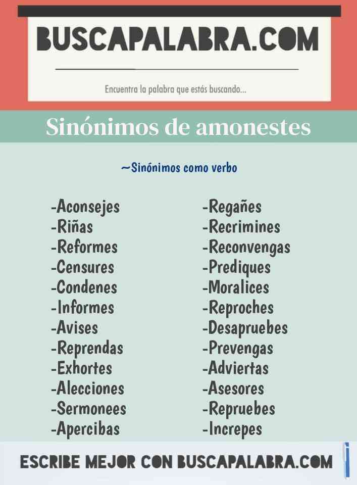 Sinónimo de amonestes