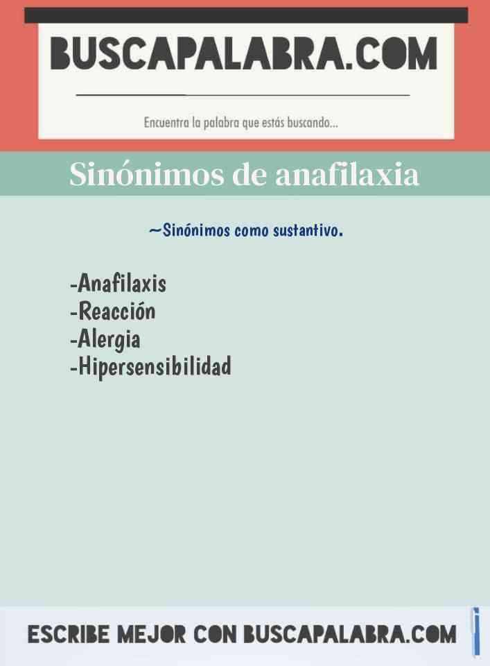 Sinónimo de anafilaxia