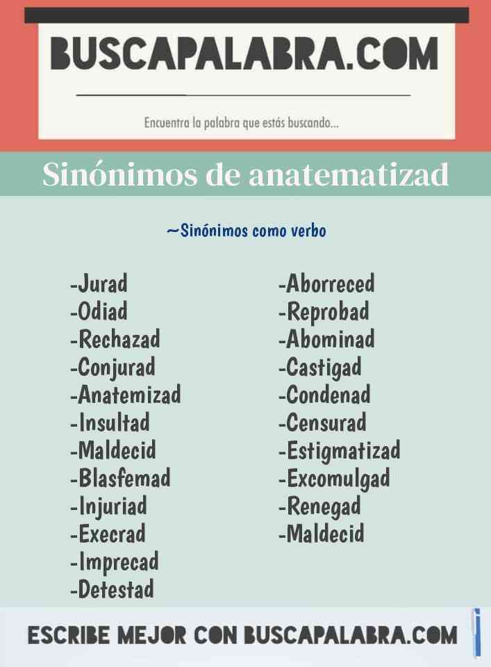 Sinónimo de anatematizad