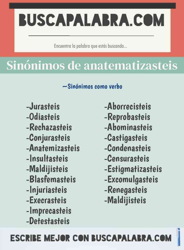 Sinónimo de anatematizasteis