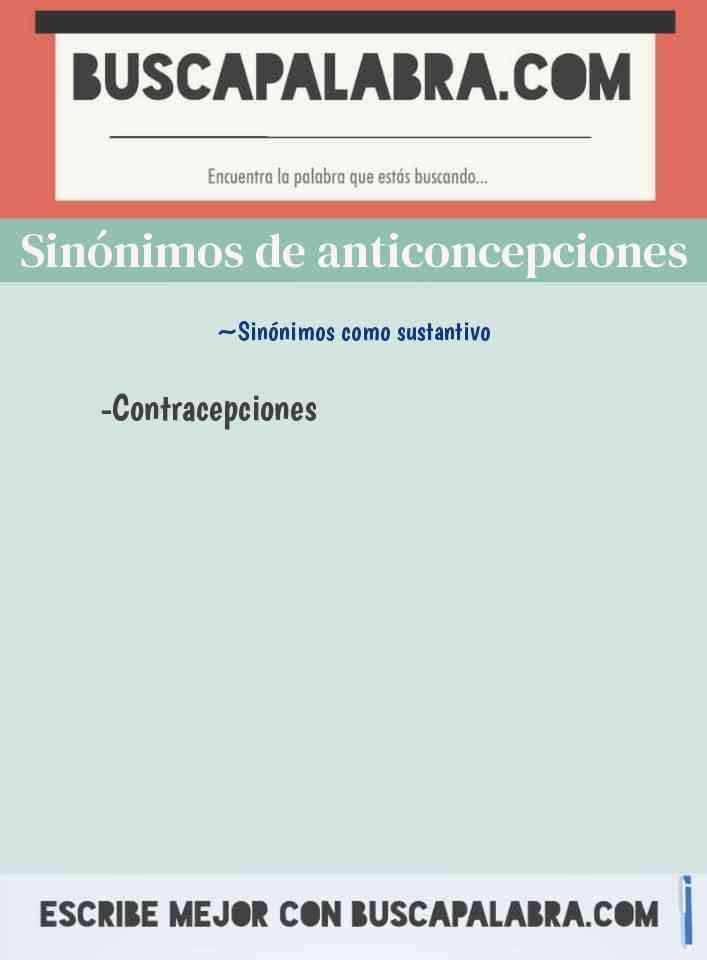 Sinónimo de anticoncepciones