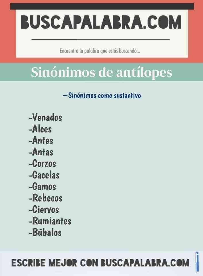 Sinónimo de antílopes