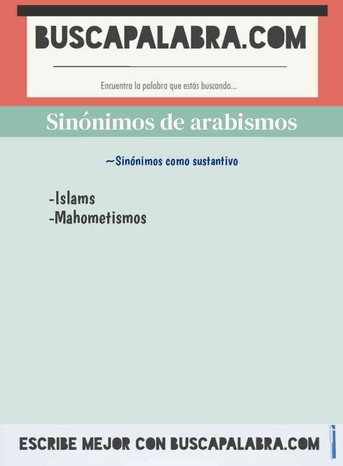 Sinónimo de arabismos