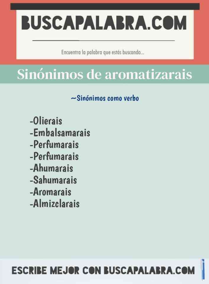 Sinónimo de aromatizarais