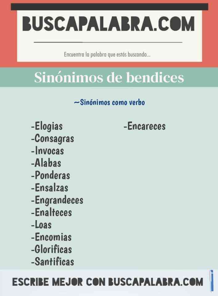 Sinónimo de bendices