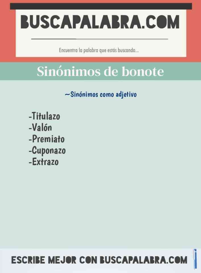 Sinónimo de bonote