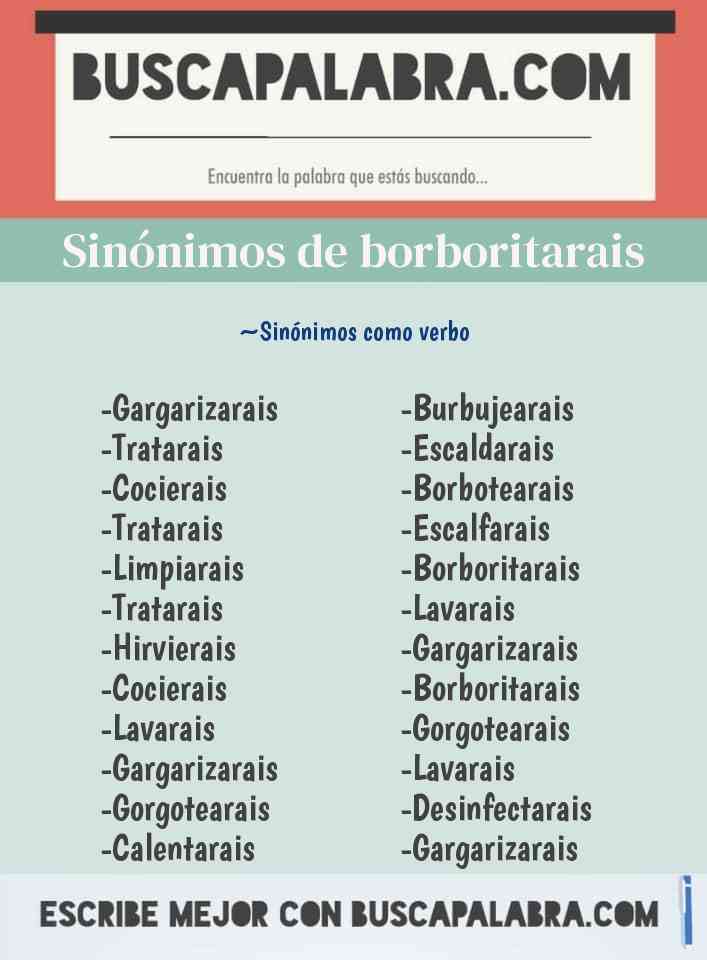 Sinónimo de borboritarais