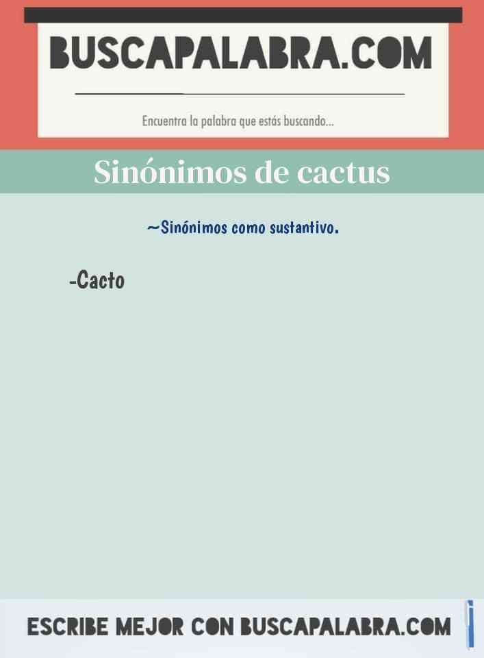 Sinónimo de cactus
