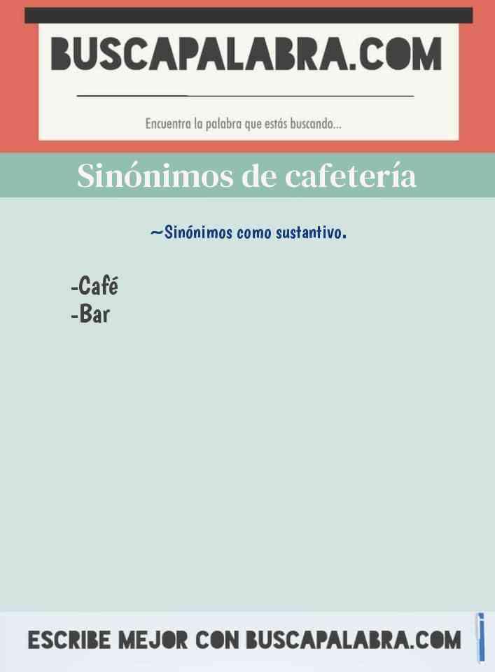 Sinónimos y Antónimos de Cafetería - 2 Sinónimos y Antónimos para Cafetería