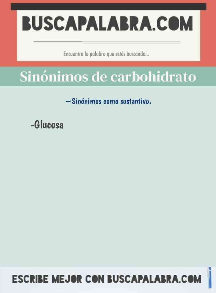 Sinónimo de carbohidrato
