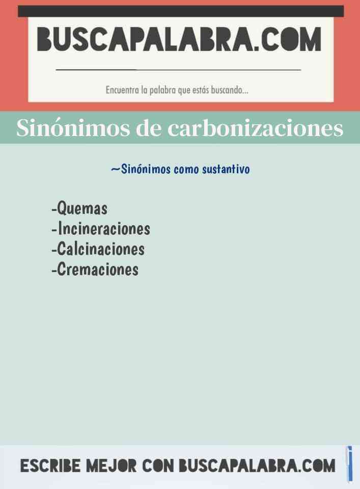 Sinónimo de carbonizaciones