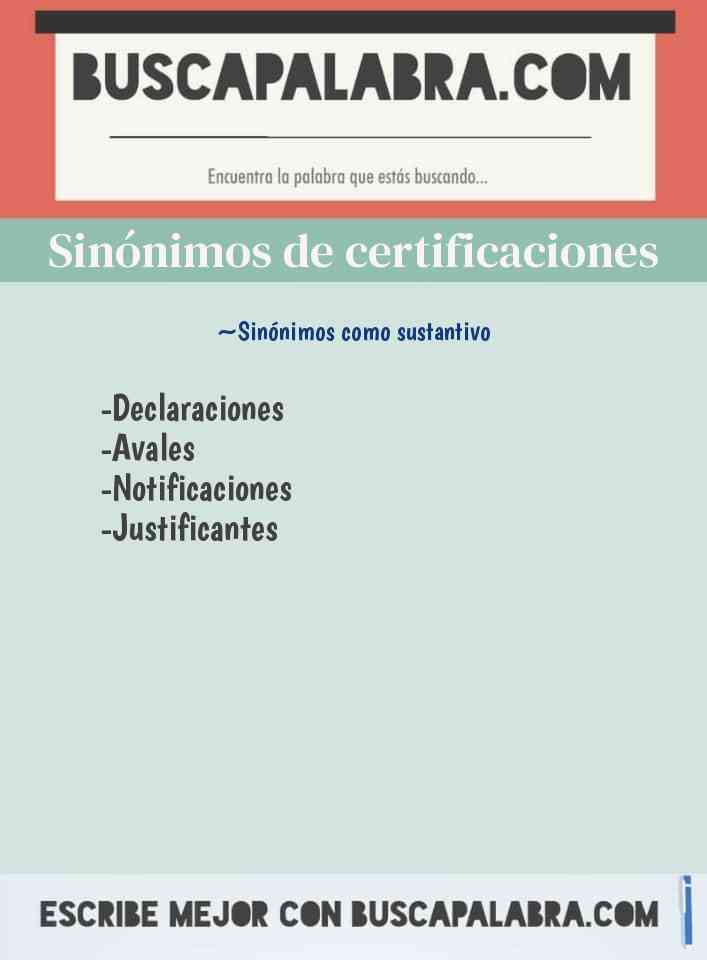 Sinónimo de certificaciones