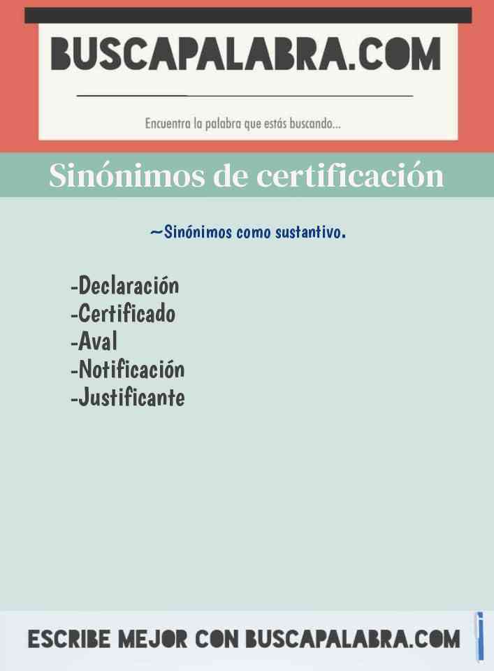 Sinónimo de certificación