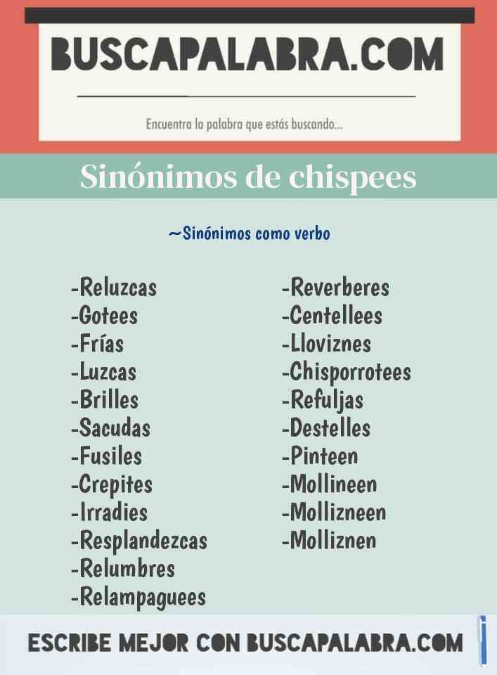Sinónimo de chispees