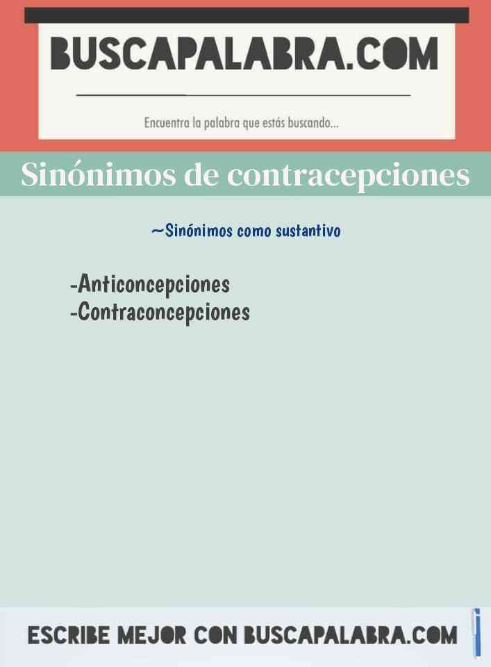 Sinónimo de contracepciones