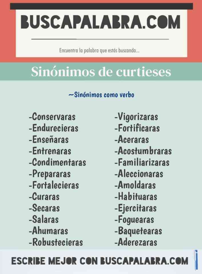 Sinónimo de curtieses