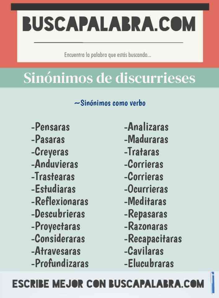 Sinónimo de discurrieses