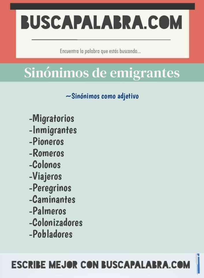 Sinónimo de emigrantes