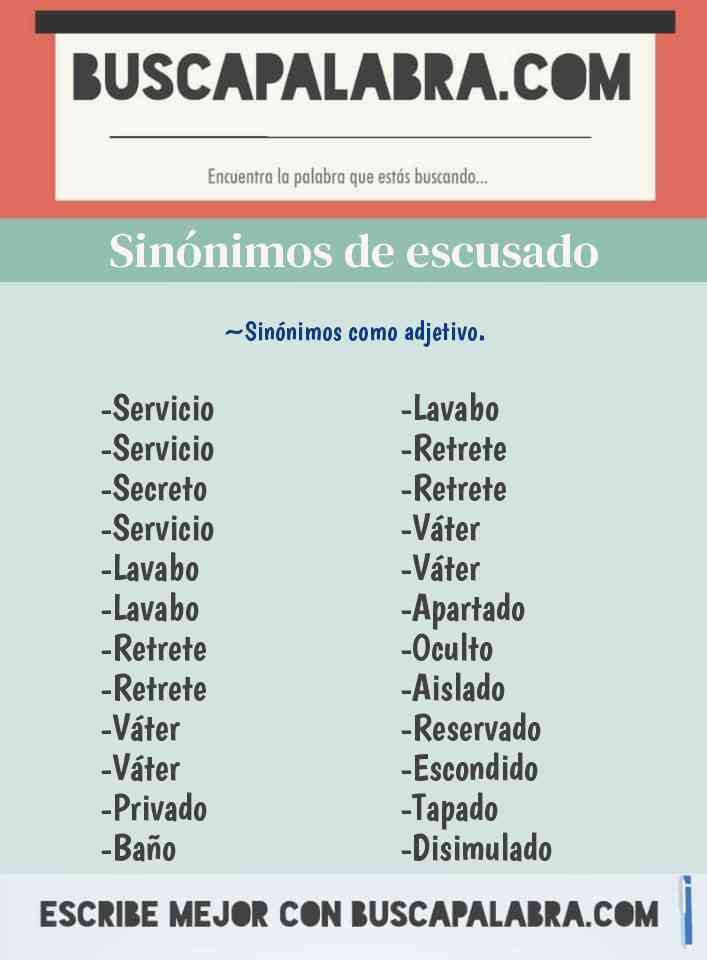 Sinónimos de Escusado - Servicio, Lavabo, Lavabo