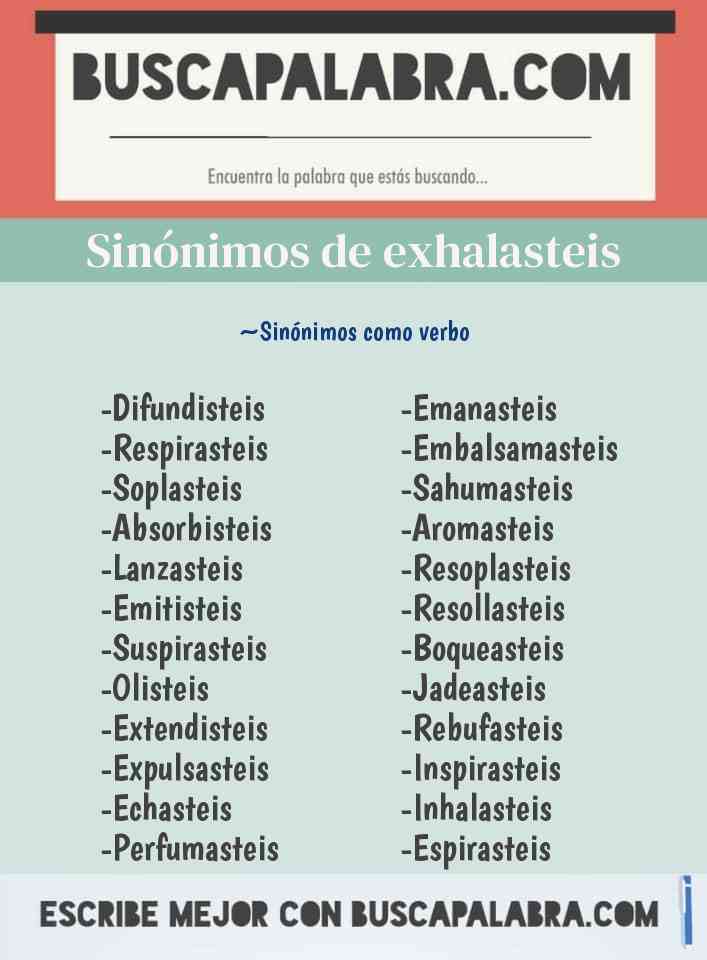 Sinónimo de exhalasteis