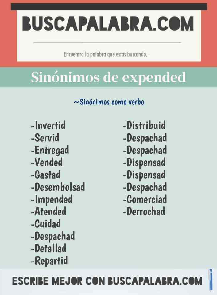 Sinónimo de expended