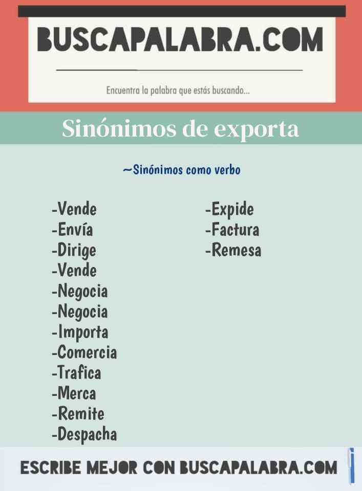 Sinónimo de exporta