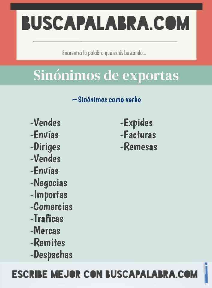 Sinónimo de exportas