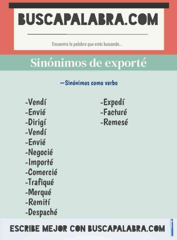 Sinónimo de exporté