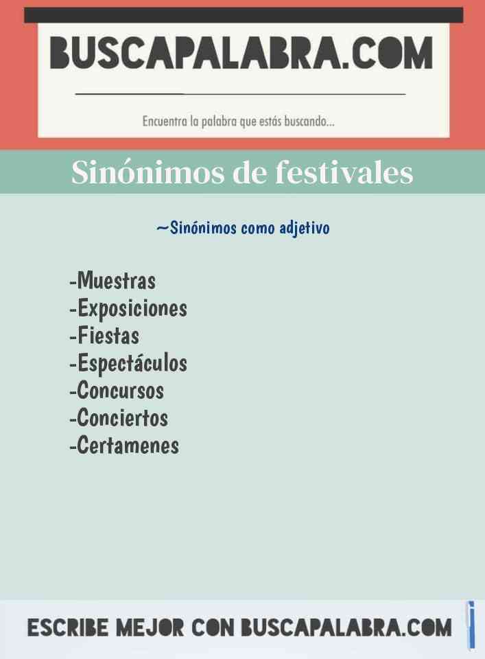 Sinónimo de festivales
