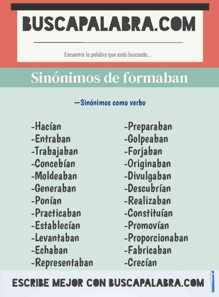 Sinónimo de formaban