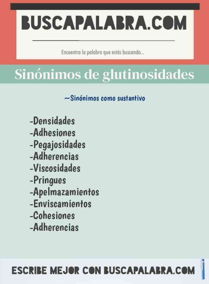 Sinónimo de glutinosidades