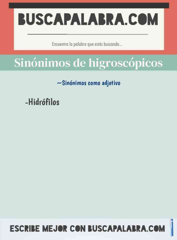 Sinónimo de higroscópicos