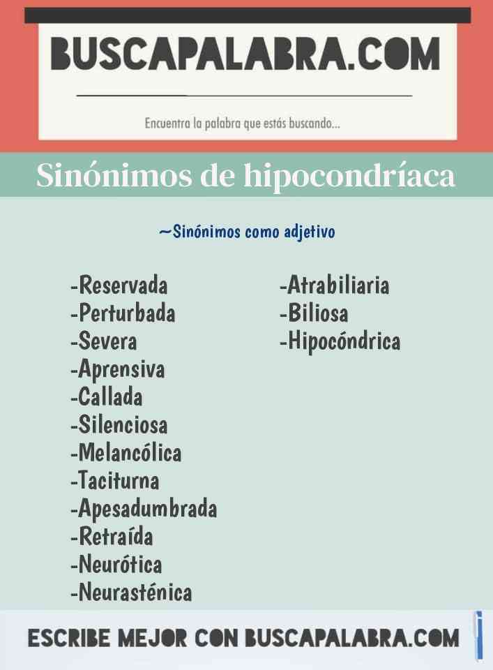 Sinónimo de hipocondríaca
