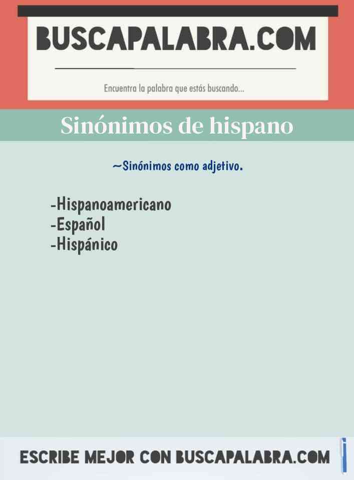Sinónimo de hispano