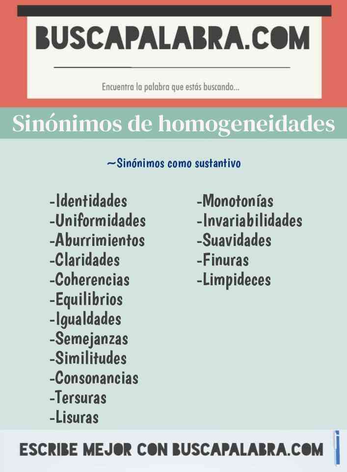 Sinónimo de homogeneidades