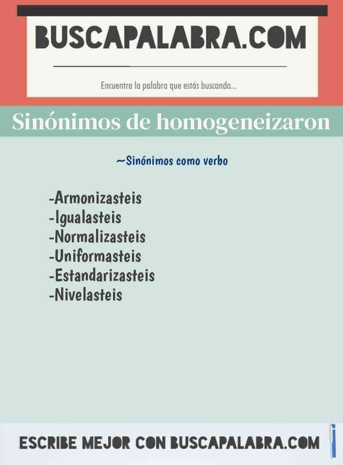 Sinónimo de homogeneizaron