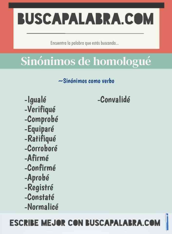 Sinónimo de homologué