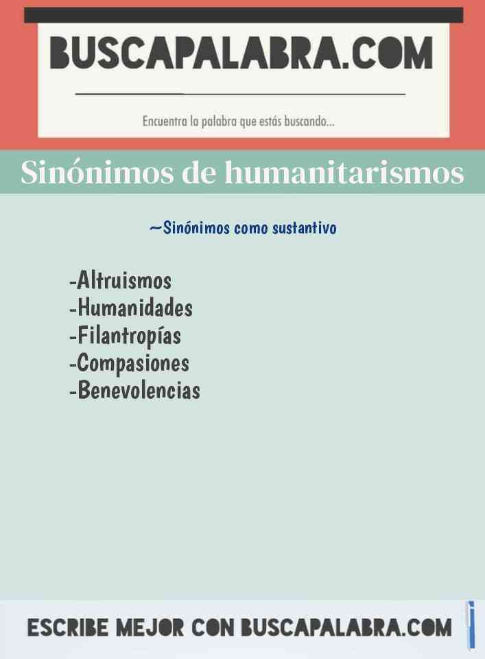 Sinónimo de humanitarismos