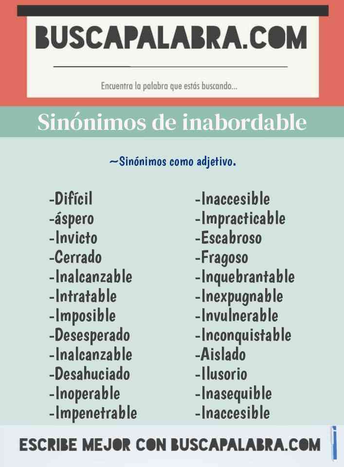 Sinónimo de inabordable