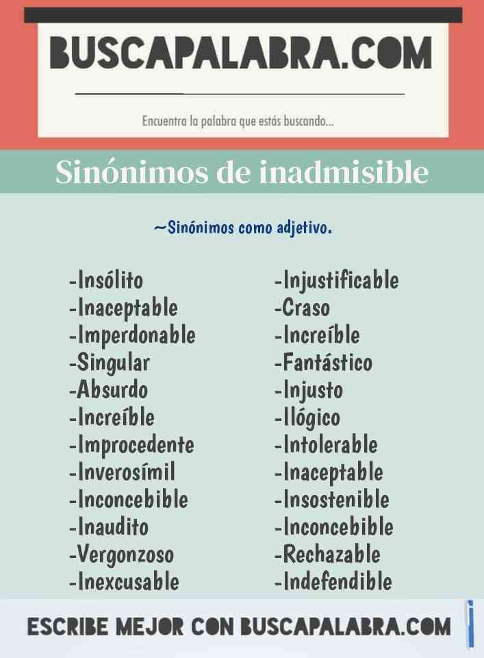 Sinónimo de inadmisible