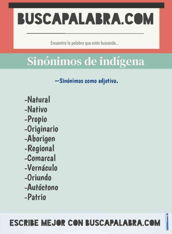 Sinónimo de indígena