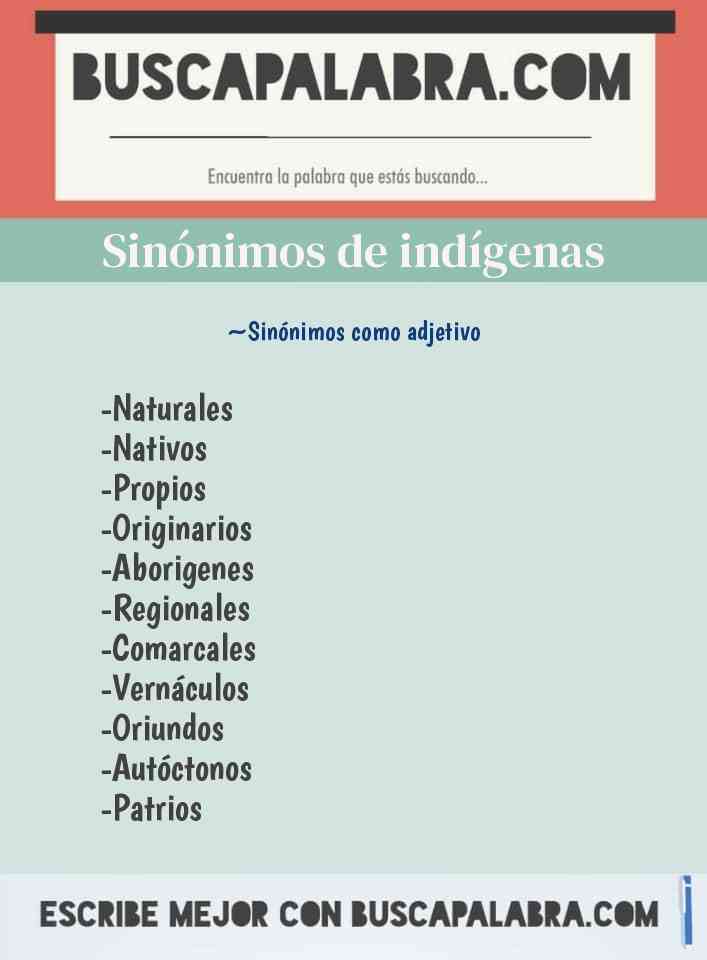 Sinónimo de indígenas