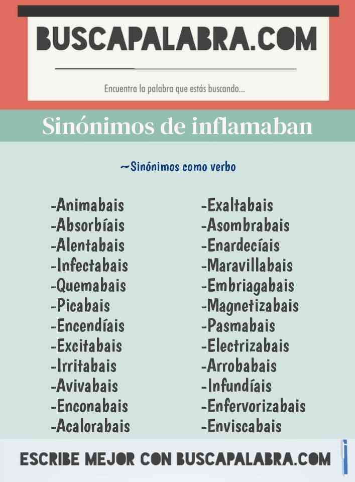 Sinónimo de inflamaban