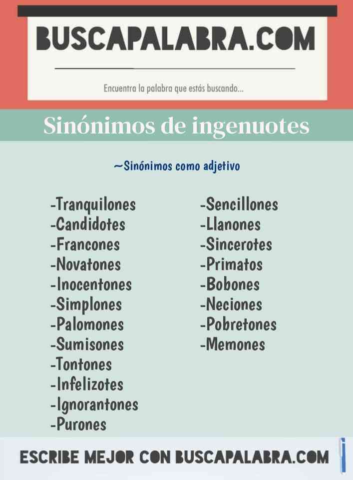 Sinónimo de ingenuotes