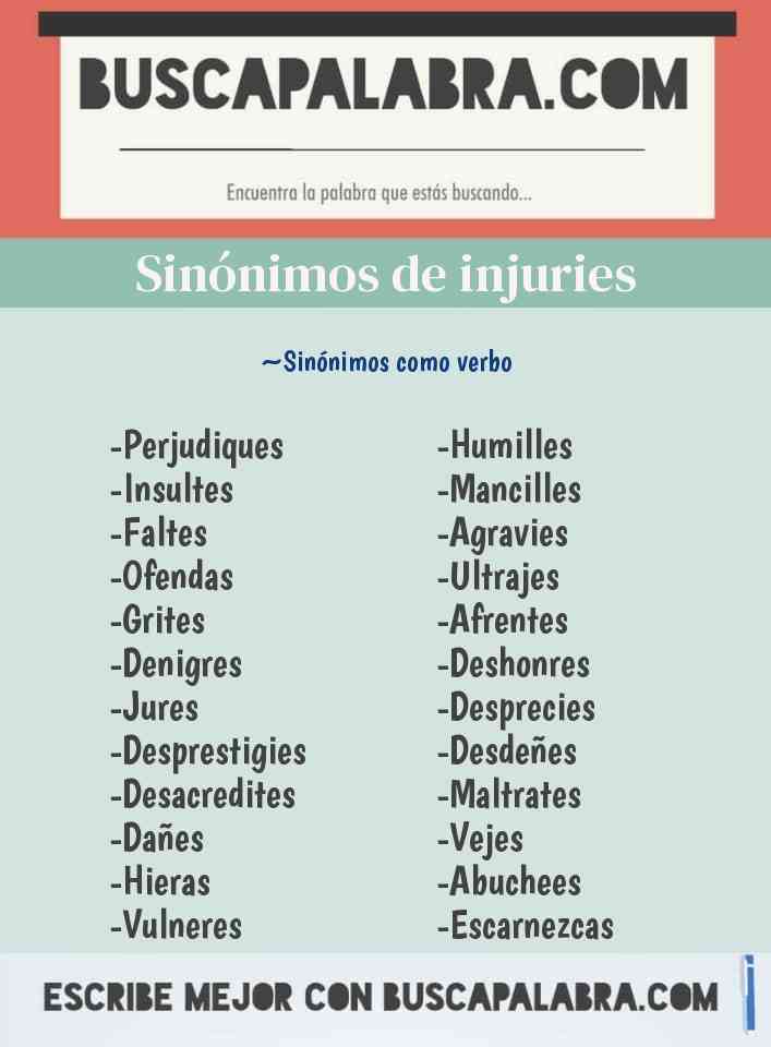 Sinónimo de injuries