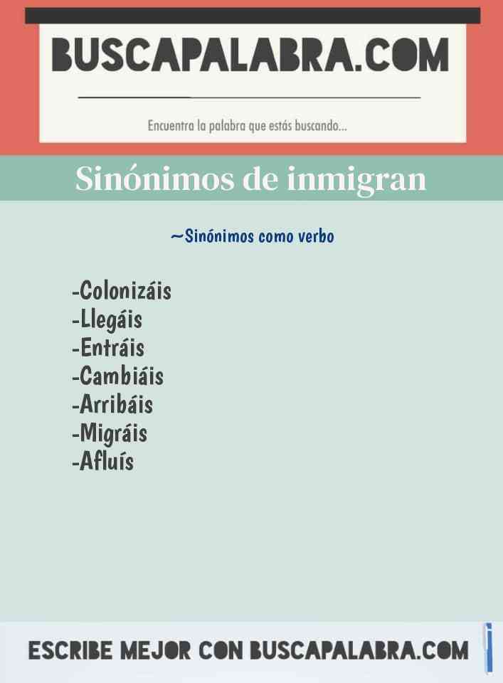 Sinónimo de inmigran