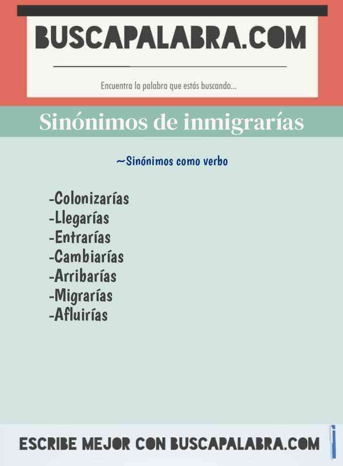 Sinónimo de inmigrarías