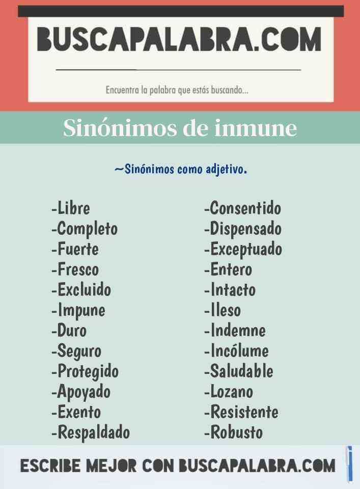 Sinónimo de inmune