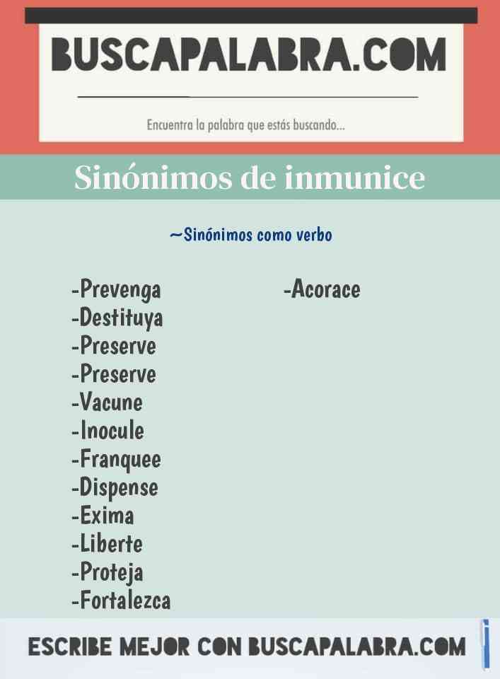 Sinónimo de inmunice